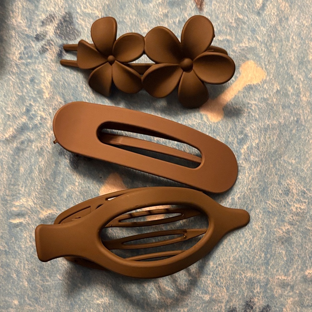 Brown Hair Clip Set
